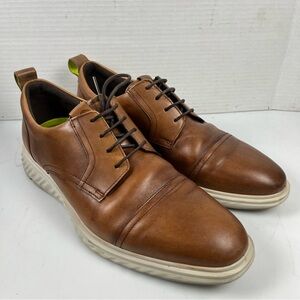 ECCO ST. 1 Hybrid Leather Dress Shoes Brown Lace Up Oxford EU 45 US 11-11.5